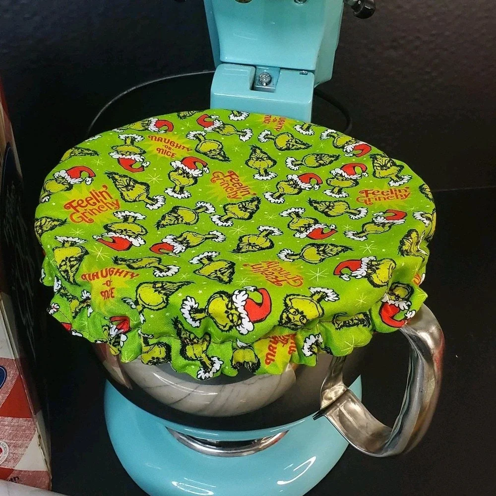 Feelin' Grinchy Snowflake Reversible KitchenAid Mixer Mixing Bowl Cover Baking